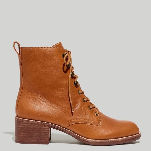 Like New | Madewell Patti Lace-Up Boots in English Saddle - Picture 7 of 8